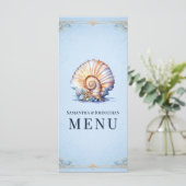 Zeeschelp luxe strand menu vintage schelp (Staand voorkant)