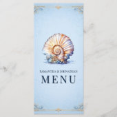 Zeeschelp luxe strand menu vintage schelp (Voorkant)