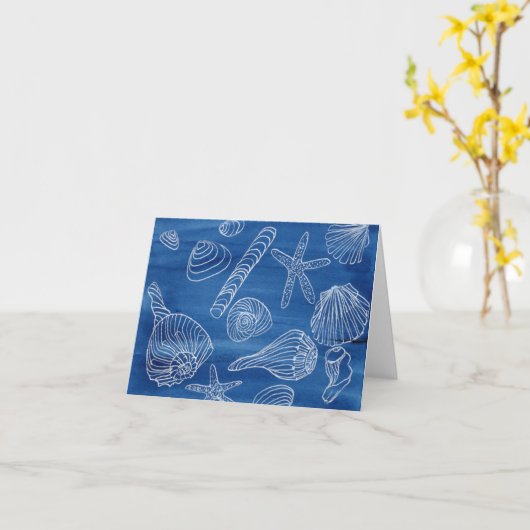 Zeeschelp Notecard Kaart (Gele Bloem)