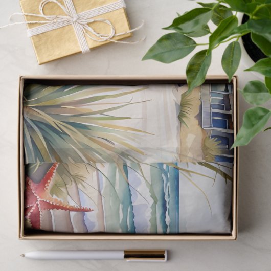 Zeeschelp op het strand tissuepapier (Geschenk)