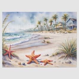 Zeeschelp op het strand tissuepapier