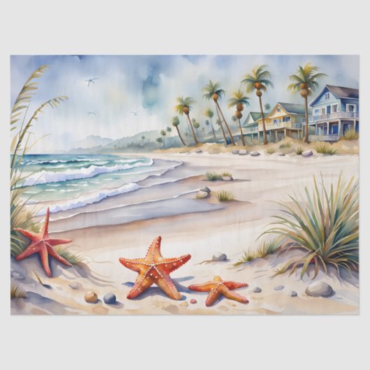 Zeeschelp op het strand tissuepapier (Voorkant)