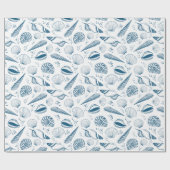 Zeeschelp patroon cadeaupapier (Vlak)
