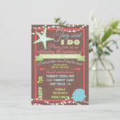 Zeeschelp Post Bruiloftsreceptie Uitnodigingen (Staand voorkant)