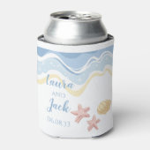 Zeeschelp Starfish Ocean Zee Thema Sticker Blikjeskoeler (Blikje Voorkant)