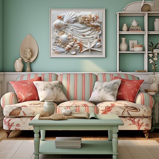 Zeeschelp Starfish Parels Zand Beach Summer, Poster