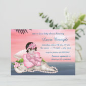 Zeeschelp Strand Baby Shower Kaart (Staand voorkant)