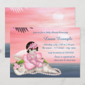 Zeeschelp Strand Baby Shower Kaart (Voorkant / Achterkant)