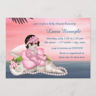 Zeeschelp Strand Baby Shower Kaart