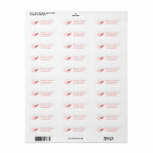 Zeeschelp Strand Bruiloft Retouradres Label (roze) (Full Sheet)