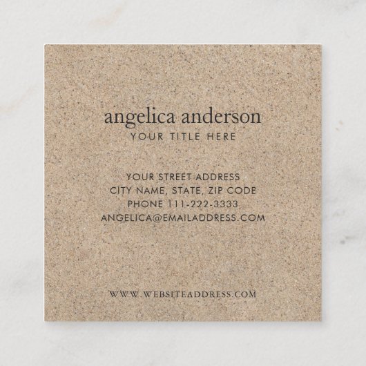 Zeeschelp Vierkante Visitekaartje (Achterkant)