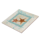 Zeeschelp voor de Starviszee Oceaan Grieks sleutel Tegeltje (Zijkant)