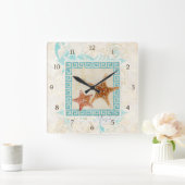 Zeeschelp voor de Starviszee Oceaan Grieks sleutel Vierkante Klok (Huis)