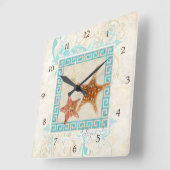 Zeeschelp voor de Starviszee Oceaan Grieks sleutel Vierkante Klok (Hoek)