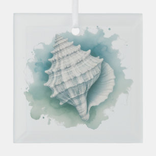 Zeeschelp voor kust/zee glas ornament