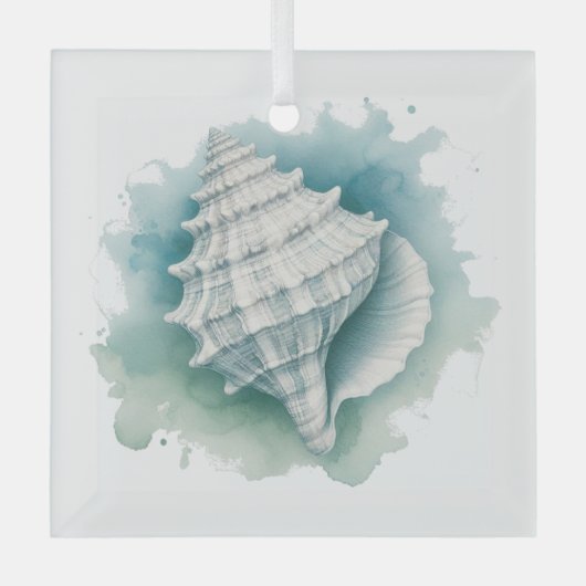 Zeeschelp voor kust/zee glas ornament (Voorkant)