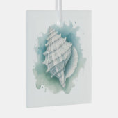 Zeeschelp voor kust/zee glas ornament (Voorkant Rechts)