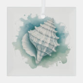 Zeeschelp voor kust/zee glas ornament (Achterkant)