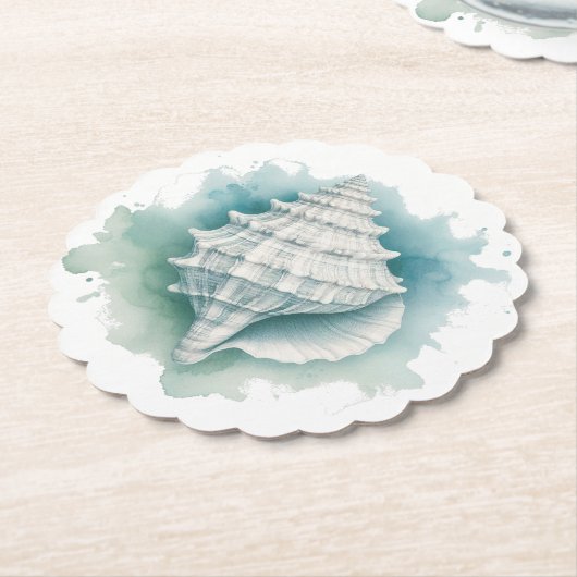 Zeeschelp voor kust/zee kartonnen onderzetters (Gekanteld)