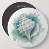 Zeeschelp voor kust/zee ronde button 6,0 cm (Voorkant /achterkant)