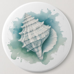 Zeeschelp voor kust/zee ronde button 6,0 cm