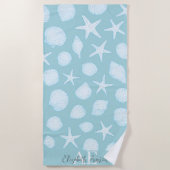 Zeeschelp & Zeesterren – Kust Zomer Vibes | Strandlaken (Voorkant)