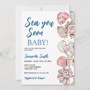 Zeeschelp Zie je binnenkort Baby Shower Kaart