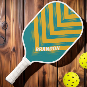 Zeeschelp Zonsopgang Vintage Chevron Vervaging met Pickleball Paddle