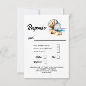 Zeeschelpen 3D strand nautische elegante schelpen RSVP Kaartje (Voorkant)