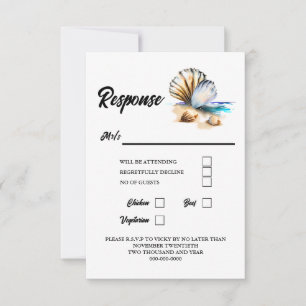 Zeeschelpen 3D strand nautische elegante schelpen  RSVP Kaartje