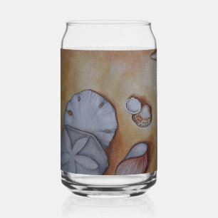 Zeeschelpen aan de kust blikvorm glas