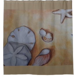 Zeeschelpen aan de kust douchegordijn