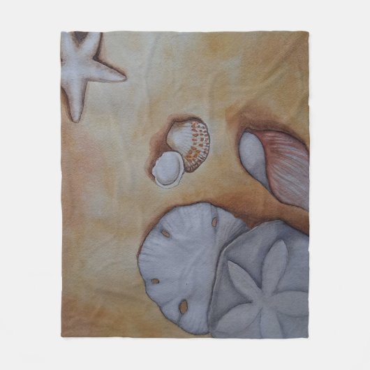 Zeeschelpen aan de kust fleece deken (Voorkant)