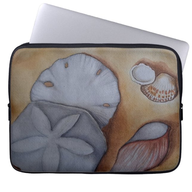 Zeeschelpen aan de kust laptop sleeve (Voorkant)