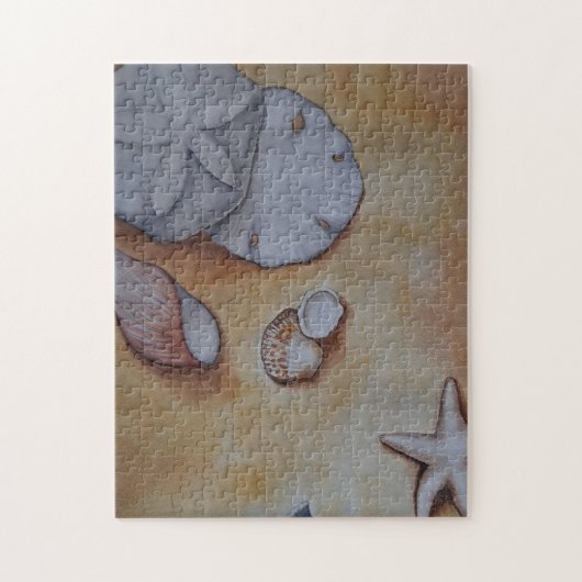 Zeeschelpen aan de kust legpuzzel (Verticaal)