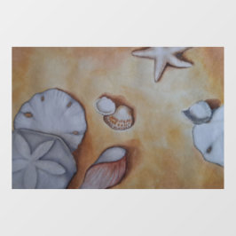 Zeeschelpen aan de kust raamsticker