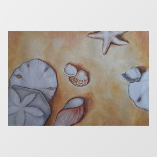 Zeeschelpen aan de kust raamsticker (Vel)