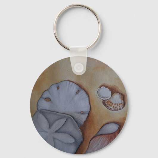 Zeeschelpen aan de kust sleutelhanger (Voorkant)