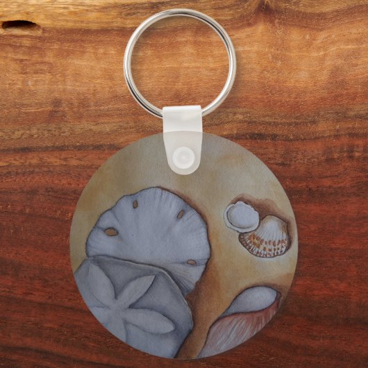 Zeeschelpen aan de kust sleutelhanger (Voorkant)