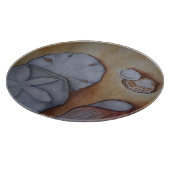 Zeeschelpen aan de kust snijplank (Hoek)