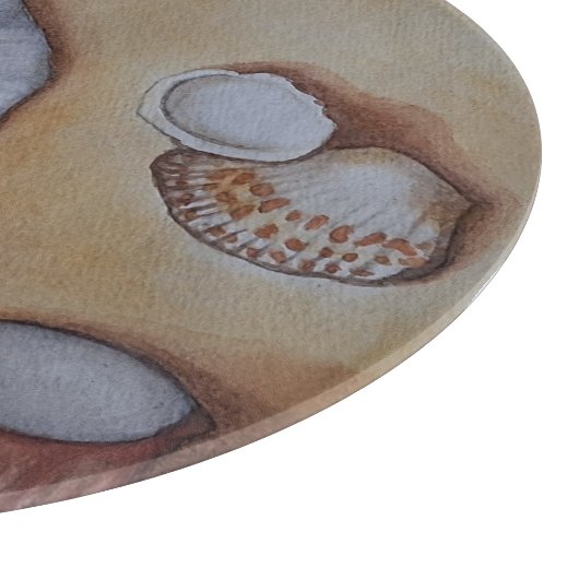 Zeeschelpen aan de kust snijplank (Hoek)