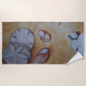 Zeeschelpen aan de kust strandlaken (Voorkant)