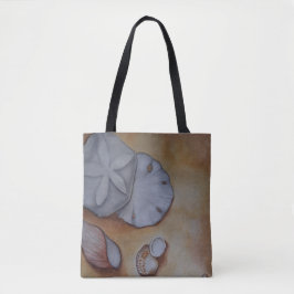 Zeeschelpen aan de kust tote bag