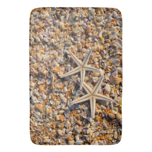 Zeeschelpen aan de wal badmat (Voorkant Verticaal)