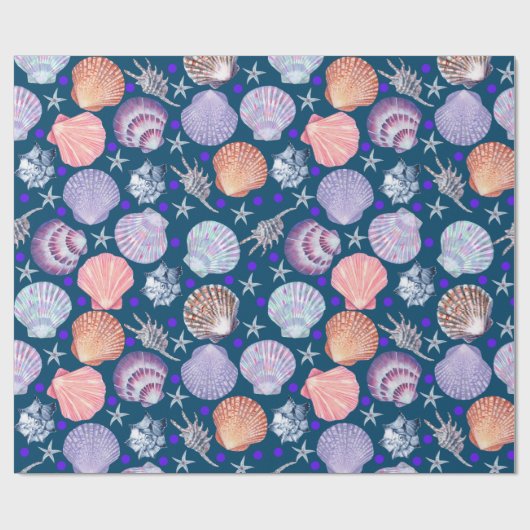 Zeeschelpen abstract patroon cadeaupapier (Vlak)