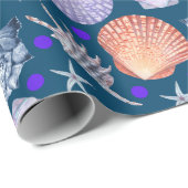 Zeeschelpen abstract patroon cadeaupapier (Rol Hoek)