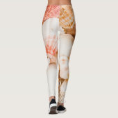 Zeeschelpen achtergrond: mariene thema. leggings (Achterkant)
