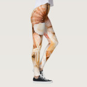 Zeeschelpen achtergrond: mariene thema. leggings (Rechts)