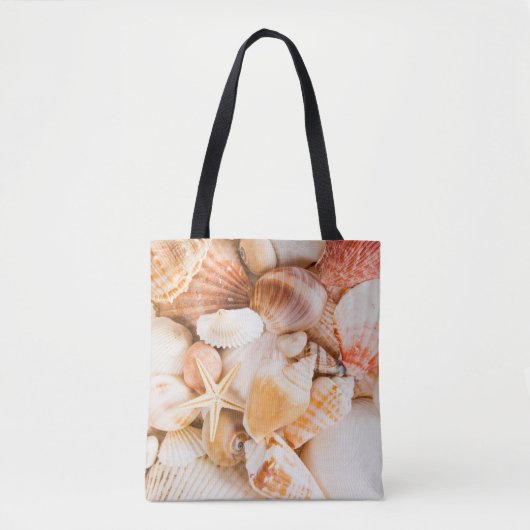 Zeeschelpen achtergrond: mariene thema. tote bag (Voorkant)