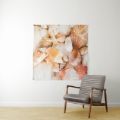 Zeeschelpen achtergrond: mariene thema. wandkleed (In Situ (horizontaal))